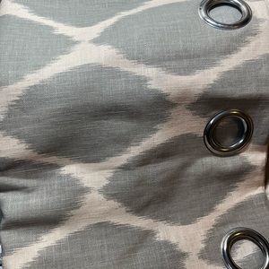 West Elm Curtain Panel (1) Ikat Ogee linen cotton.